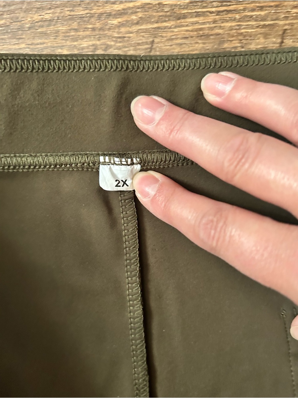 HALARA Wide Leg Olive Green Faux Button-Front Pants NWOT - Picture 10 of 10